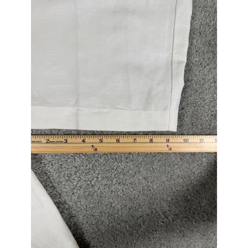 Cubavera Mens Large White Linen Blend Drawstring Elastic Waist Relaxed Pants